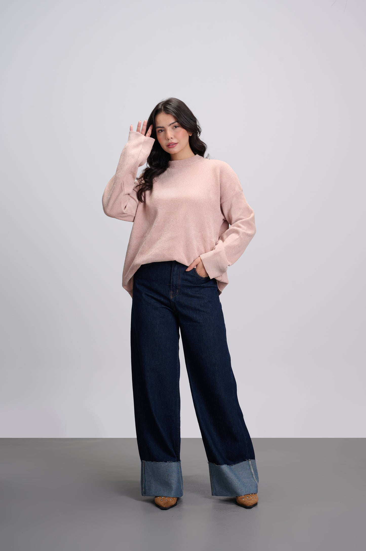 Basic Knitted Pullover - Cream