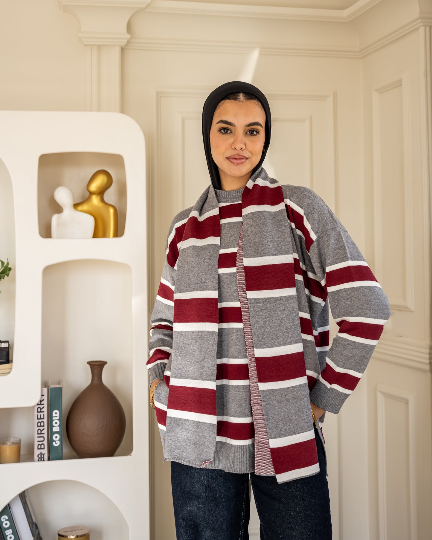 Twin Knit Pullover - Grey