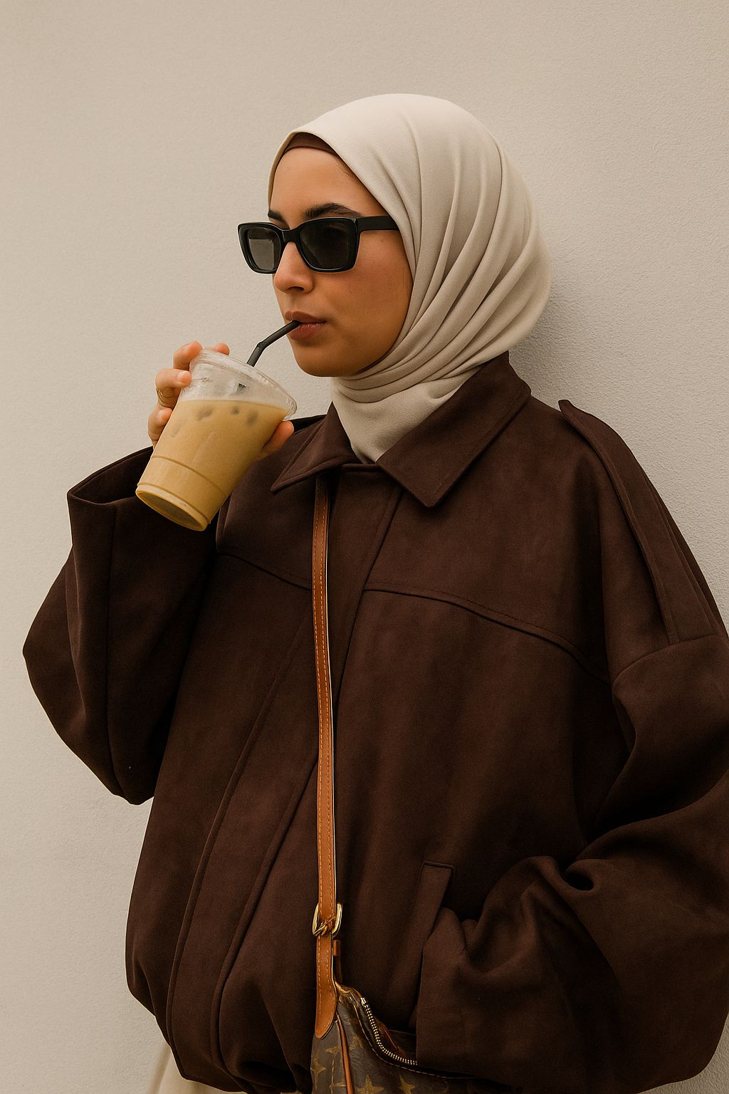 Suede bomber jacket