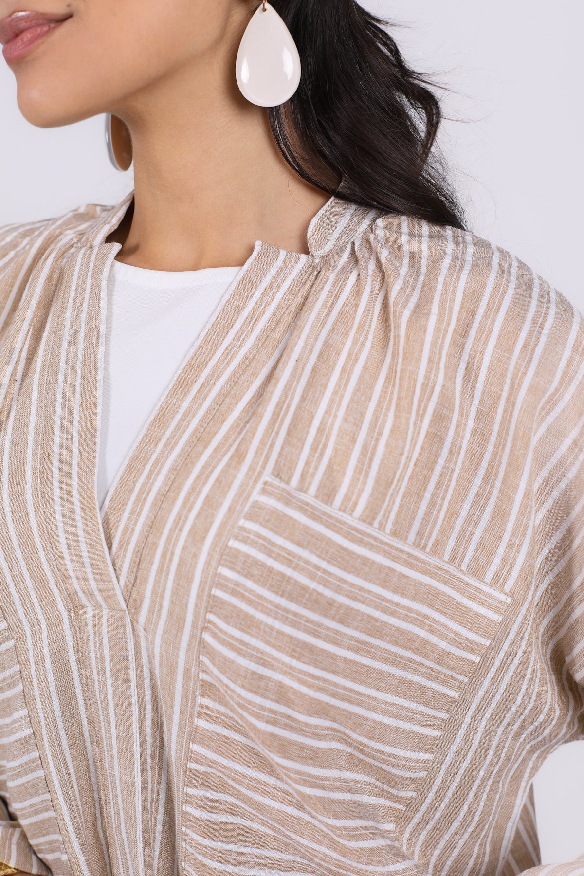Mocha stripped Midi Dress