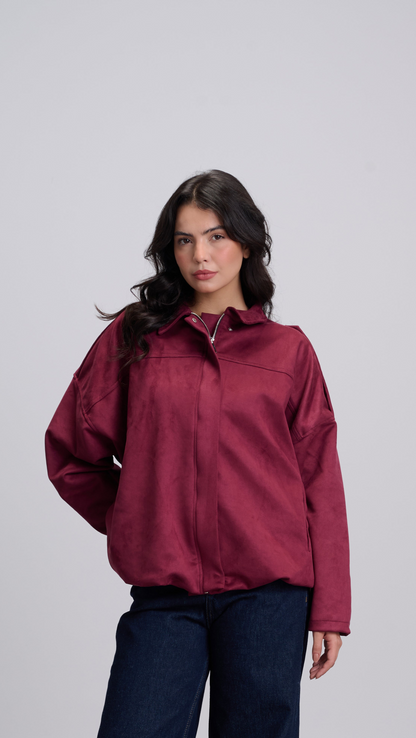 Suede bomber jacket