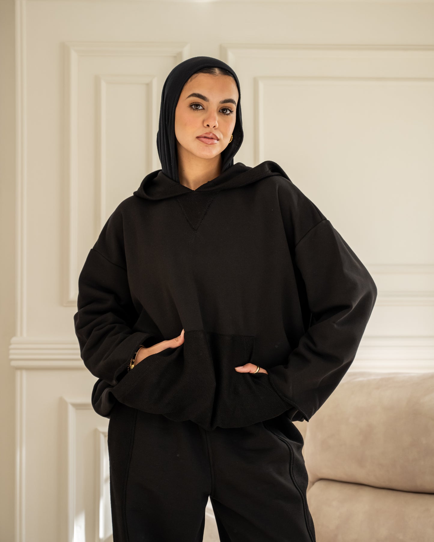 The Bomber Hoodie - Black