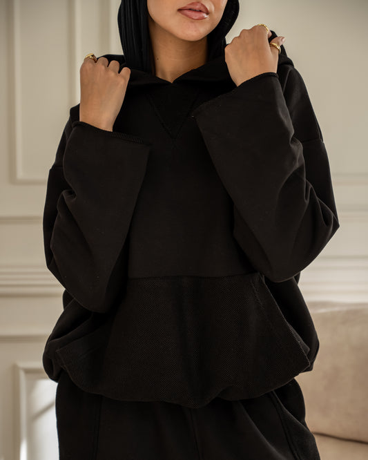 The Bomber Hoodie - Black