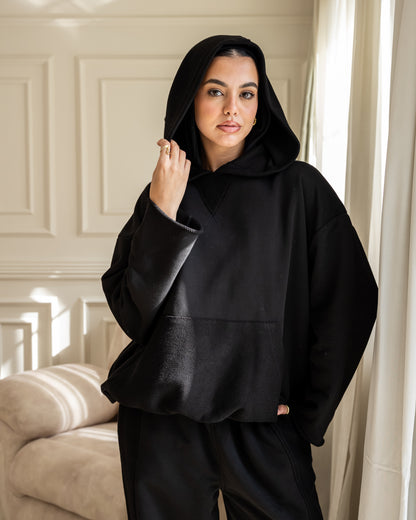 The Bomber Hoodie - Black