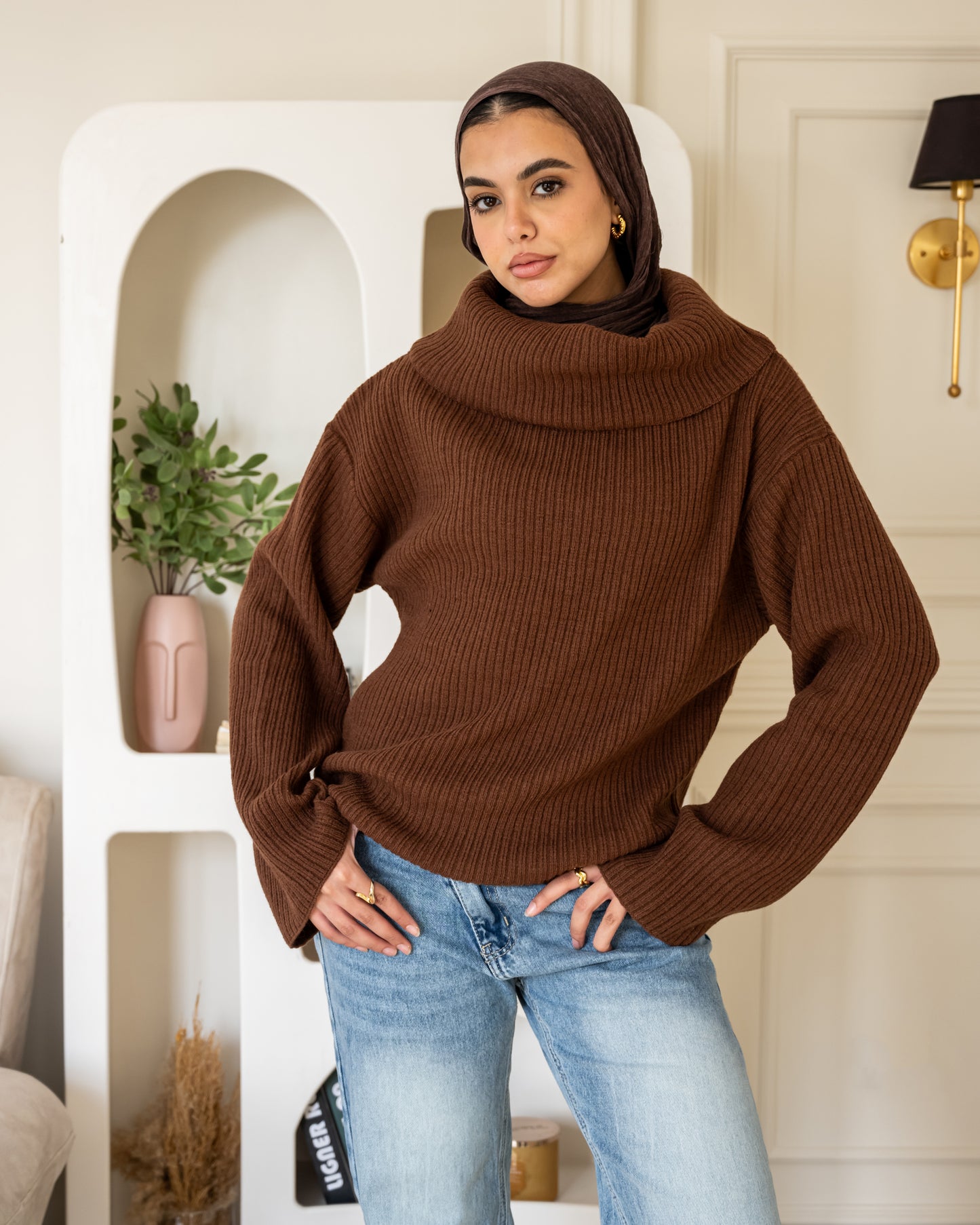 Collar Pullover - Brown