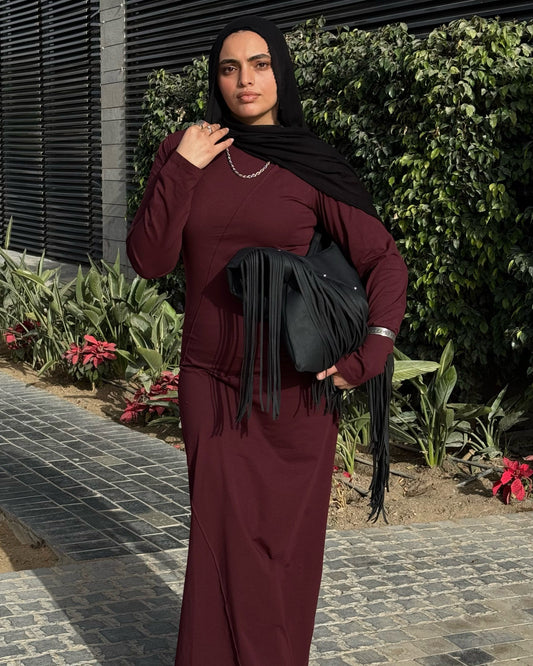 Basic dress in Burgundy