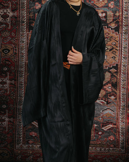Abstract Kaftan in Black