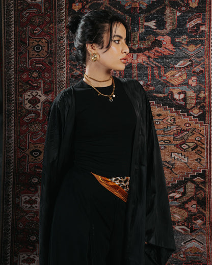 Abstract Kaftan in Black