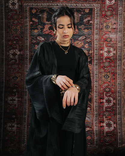 Abstract Kaftan in Black